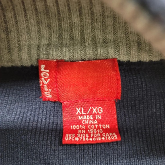 Levis Sweater Mens XL Blue 1/4 Zip Casual Elastic Waist Stretch‎ Long Sleeve - Picture 8 of 13